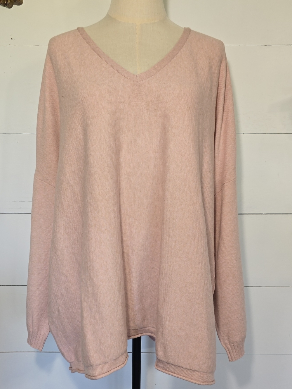 NWT NIC+ZOE Active Performance Ready V-Neck Sweater Pink XL